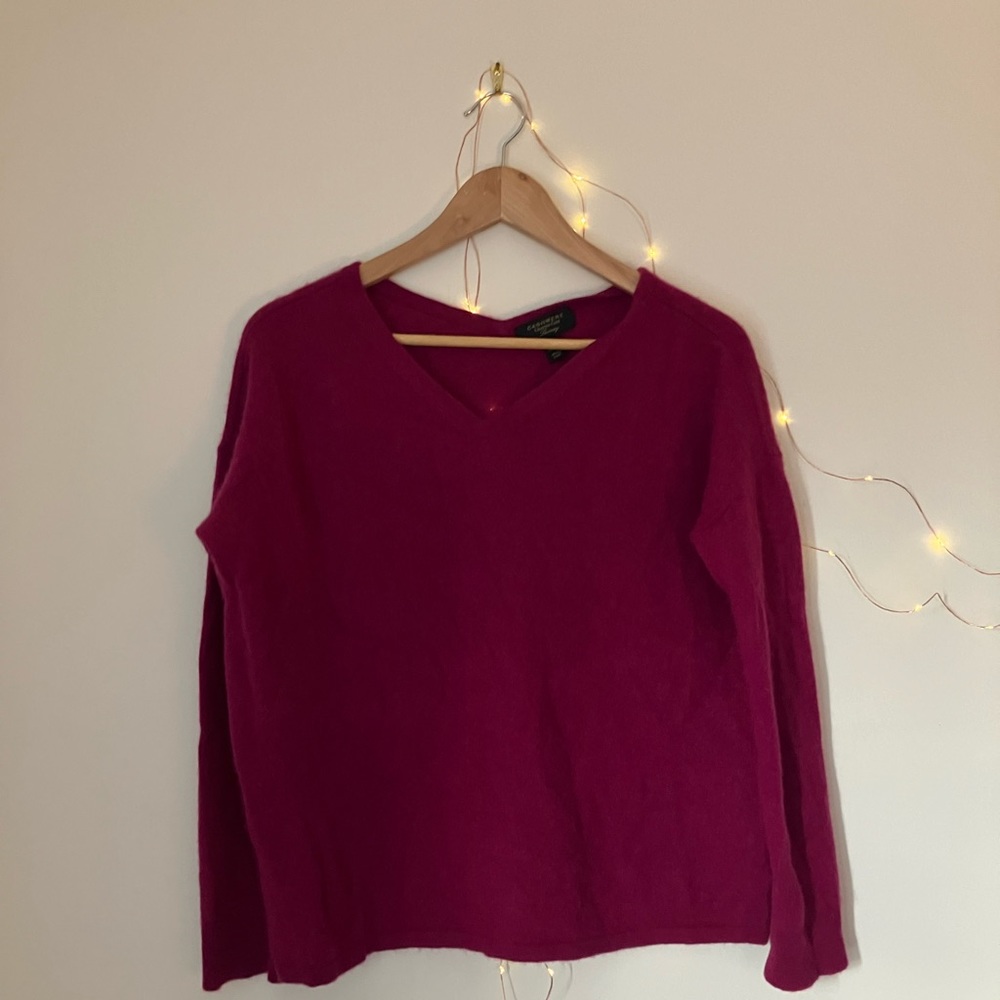 Vintage Charter Club 100% Cashmere V-neck Size S Fit Large